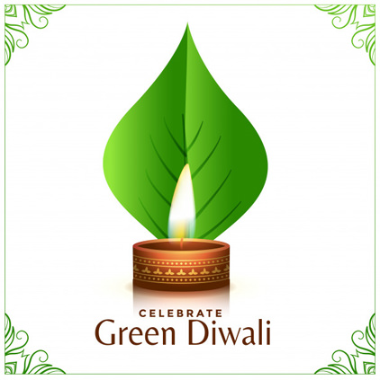 Green Diwali Flaming Diya