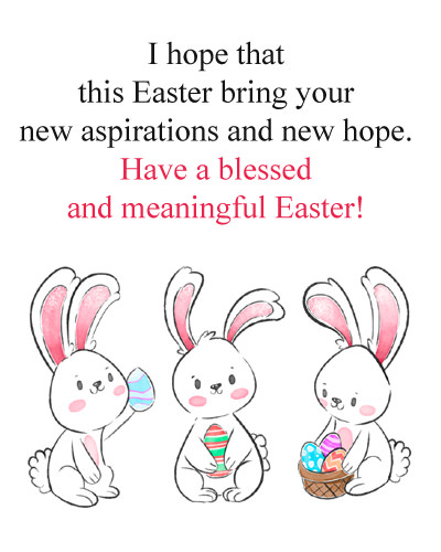 Easter Blessing Msg with Cute Bunnies