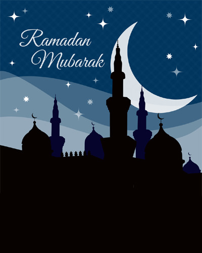 Beautiful Ramadan Mubarak Night Moon Pic