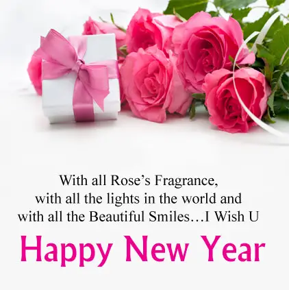 Happy New Year Flower Images with English Lines