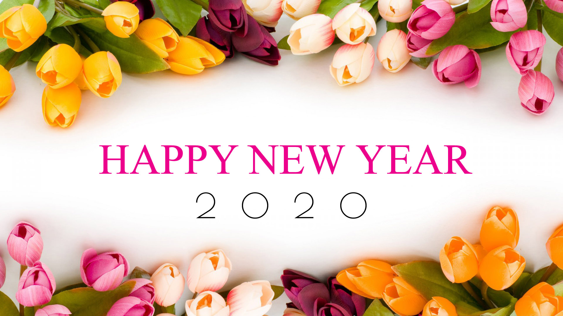 Happy New Year 2020 Flowers Wallpaper