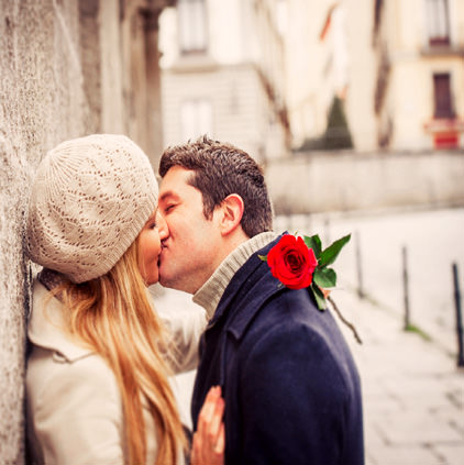 Kissing Couple on Valentine Day