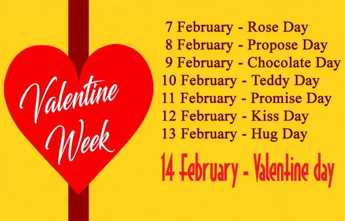 Week Chart of valentines