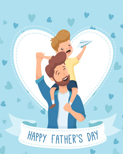 Cute Father Son Vector Image for Fathers Day